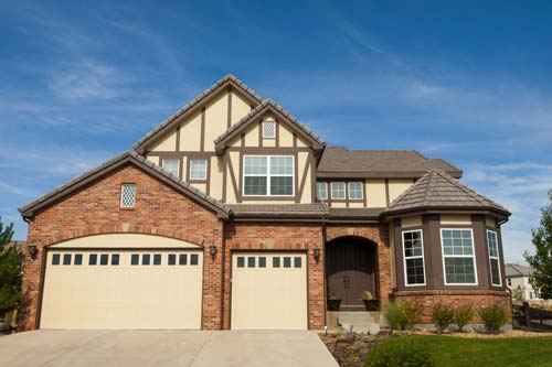 Brick home from front lawn